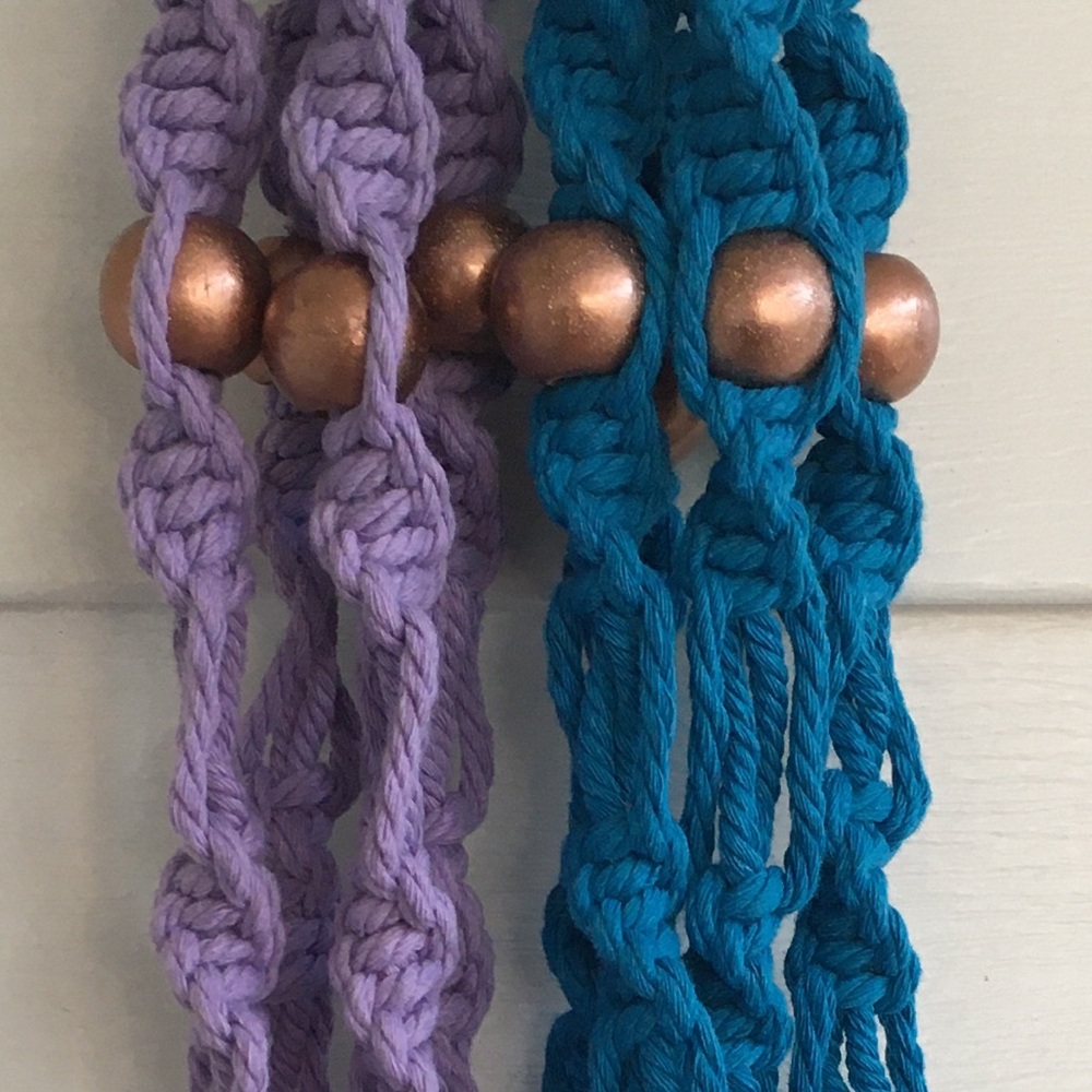From Holl Handmade/Painted Plant Hanger  Purple with Copper-Blue SOLD@My store